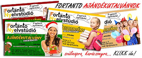 Fortantó ajándékutalványok! Fortantó ajándékutalványok!
